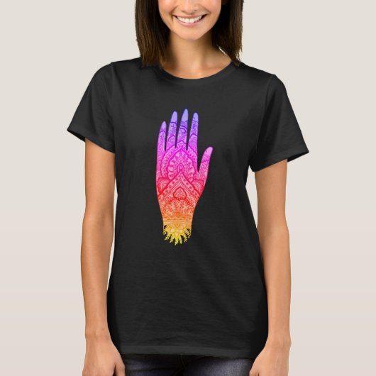 T-shirt Mehndi Tattoo Art Design Arc-en-ciel (Devant)