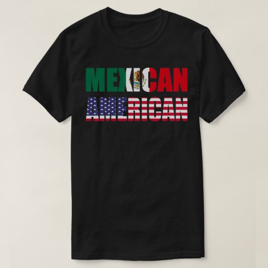 T-shirt Meican American Flag  (Design devant)