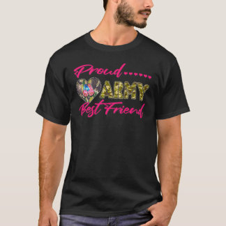 T-shirt Meilleur ami de l'armée fier Camo Drapeau américai