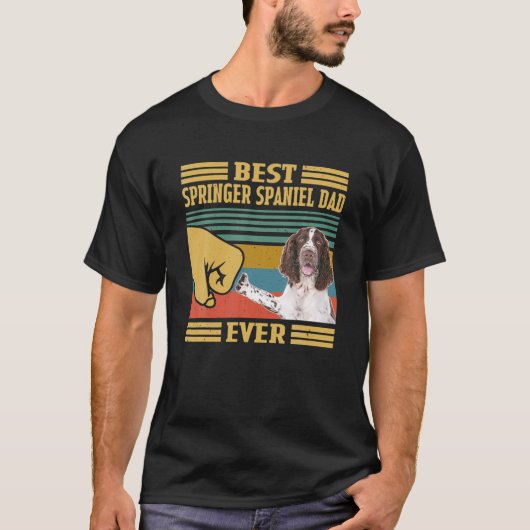 T-shirt Meilleur Anglais Springer Spaniel Papa Jamais Fête (Devant)