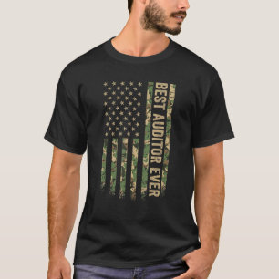 T-shirt Meilleur Auditeur jamais American Flag Camo vétéra
