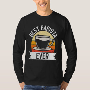 T-shirt Meilleur Barista Jamais Café Machine Retro Vintage