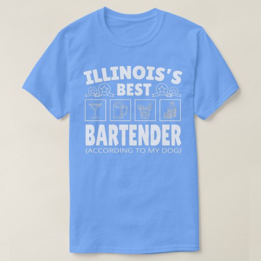 T-shirt Meilleur barman Illinois (Design devant)