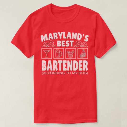 T-shirt Meilleur barman Maryland (Design devant)