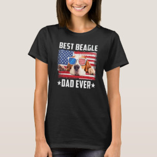 T-shirt Meilleur Beagle papa jamais chien Drapeau américai