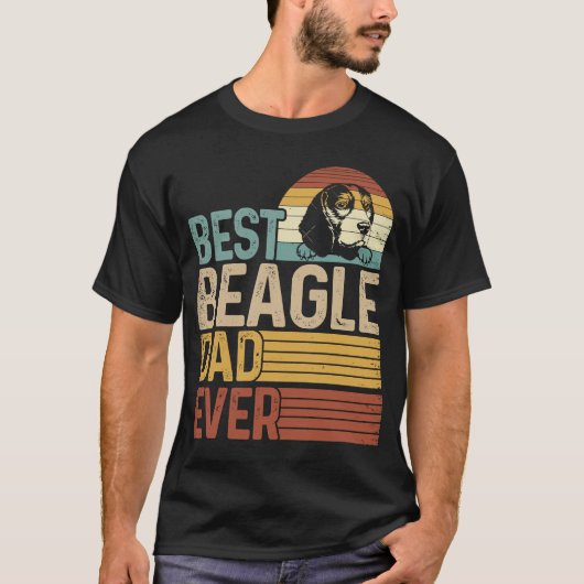 T-shirt Meilleur Beagle papa jamais Fête des pères rétro (Devant)