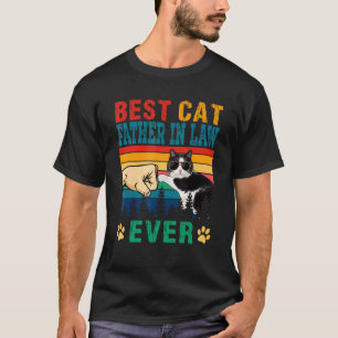 T-shirt Meilleur Beau-Père de Chat Vintage Drôle de Lunett