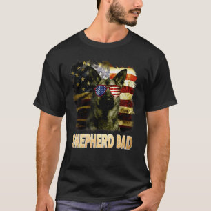 T-shirt Meilleur Berger Allemand Papa Jamais Drapeau Améri