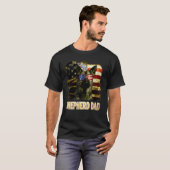 T-shirt Meilleur Berger Allemand Papa Jamais Drapeau Améri (Devant entier)