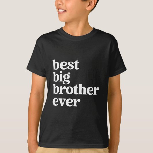T-shirt Meilleur Big Brother Jamais Black & White Texte Ga (Devant)