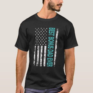 T-shirt Meilleur Bonus Papa Jamais US Drapeau Américain Ca