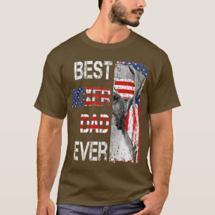 T-shirt Meilleur Boxer Papa Jamais Amoureux des chiens Ame