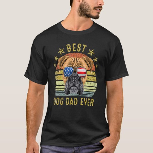 T-shirt Meilleur Boxer Papa Jamais Chien Vintage (Devant)
