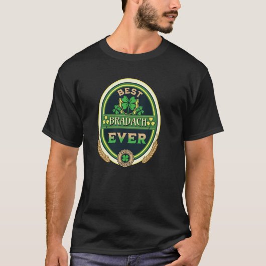 T-shirt Meilleur Bradach Nom personnel Irish Retro Beer L (Devant)