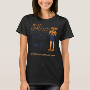 T-shirt Meilleur Camping Avec Mes Pointeurs Allemand Ronde