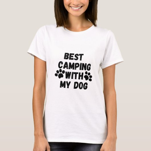 T-shirt Meilleur camping avec mon chien (Devant)