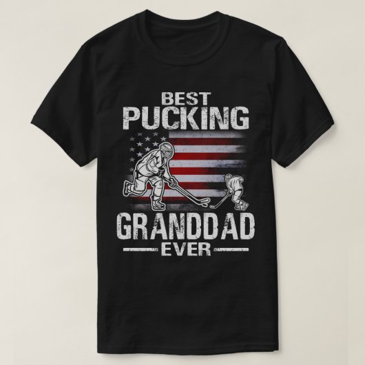 T-shirt Meilleur canard GRANDDAD Jamais Hockey US Drapeau (Design devant)
