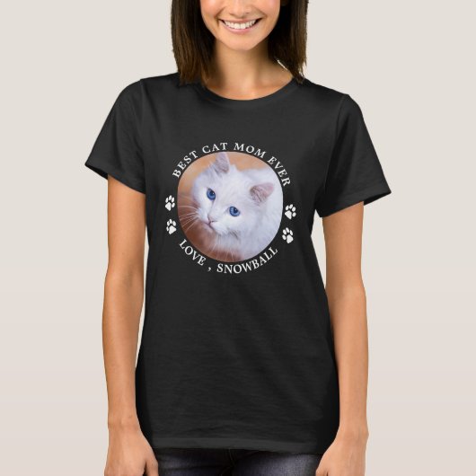 T-shirt Meilleur Chat Maman Ever Empreintes de pattes Pers (Devant)