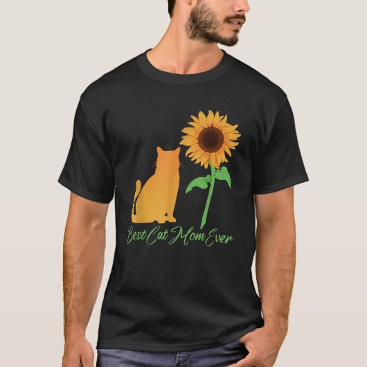 T-shirt Meilleur Chat Maman Ever Sunflower Amoureux des ch (Devant)
