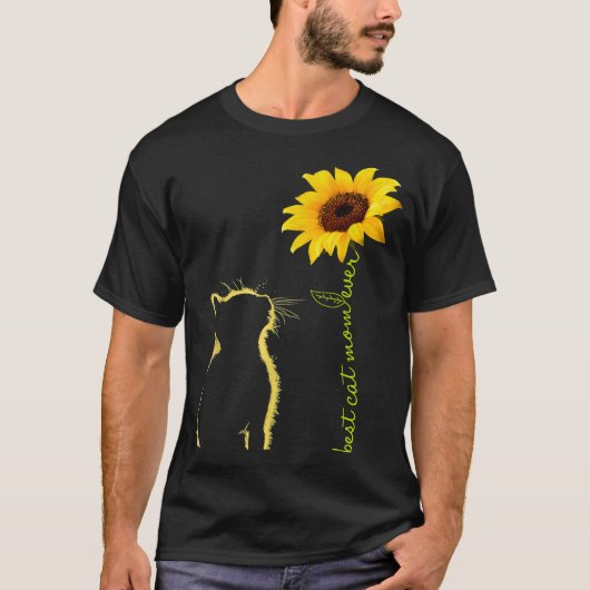 T-shirt Meilleur Chat Maman Ever Sunflower Mère's Day Cade (Devant)