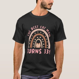 T-shirt Meilleur chat Maman fête ses 33 ans 33e anniversai