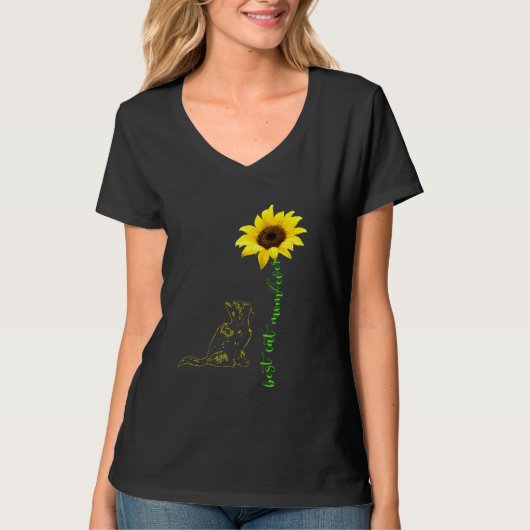 T-shirt Meilleur Chat Maman Jour Sunflower Mère S Jour Pou (Devant)