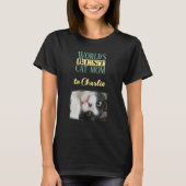 T-shirt Meilleur chat maman photo ajouter nom vert jaune (Devant)