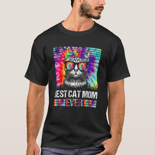 T-shirt Meilleur Chat Maman toujours Tie Dye Chat Fête de  (Devant)