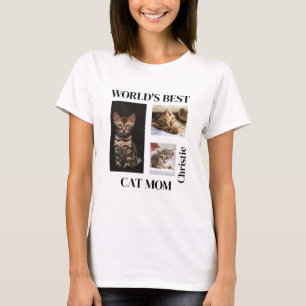 T-shirt Meilleur Chat Mondial Maman Nom personnalisé Cadea