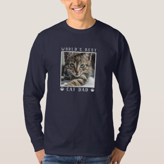 T-shirt Meilleur Chat Papa Empreintes de pattes blancs Pho (Devant)