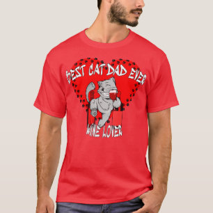 T-shirt Meilleur chat papa Ever Amateur de vin