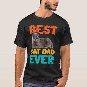 T-shirt Meilleur Chat Papa Ever Chat Propriétaire Shorthai