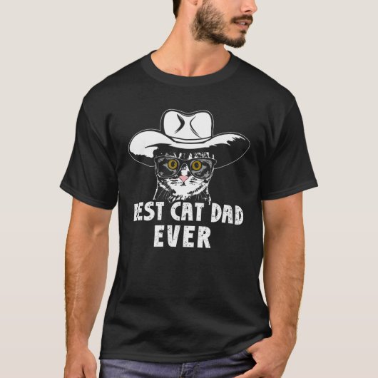 T-shirt Meilleur Chat Papa Jamais Cowboy Chat Style Countr (Devant)