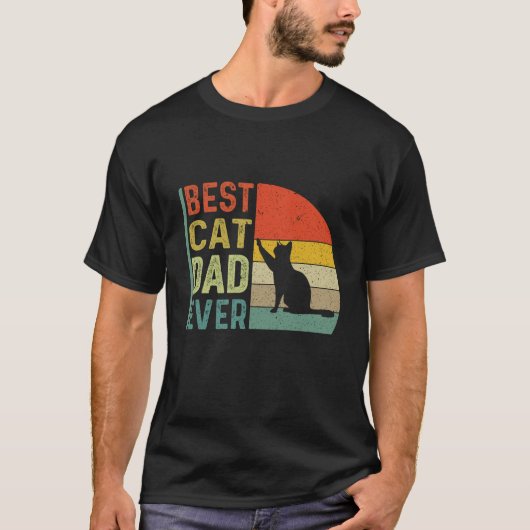 T-shirt Meilleur Chat Papa Jamais Drapeau Américain Daddy (Devant)