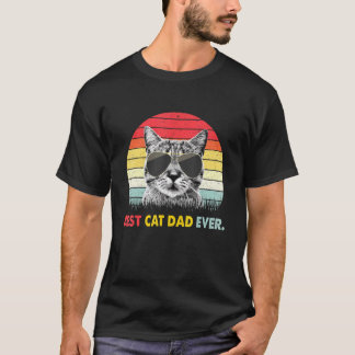 T-shirt Meilleur Chat Papa Jamais Drôle Retro Fête des pèr