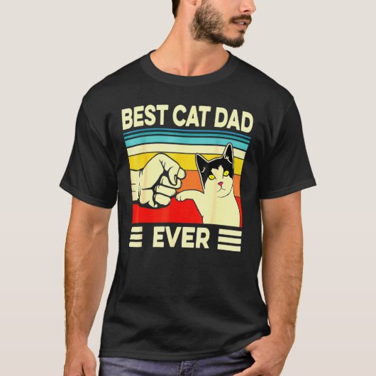 T-shirt Meilleur Chat Papa Jamais Papa Père Jour Plus Tail (Devant)