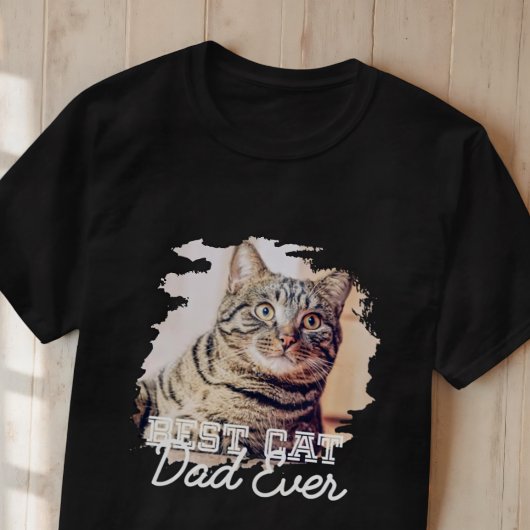 T-shirt Meilleur Chat Papa Jamais Simple Moderne Grunge Co