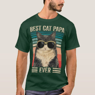 T-shirt Meilleur Chat Papa Jamais Vintage Rétro Chat Papa