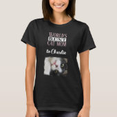 T-shirt Meilleur chat photo ajouter nom rose blanc (Devant)