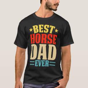 T-shirt Meilleur Cheval Papa Jamais Rétro Vintage