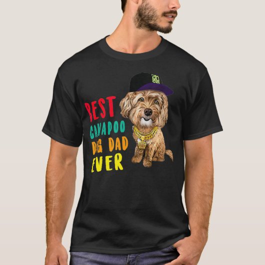 T-shirt Meilleur Chien Cavapoo Papa Jamais Fête des pères  (Devant)