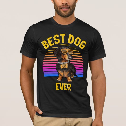 T-shirt Meilleur Chien Dachshund jamais rétro (Devant)