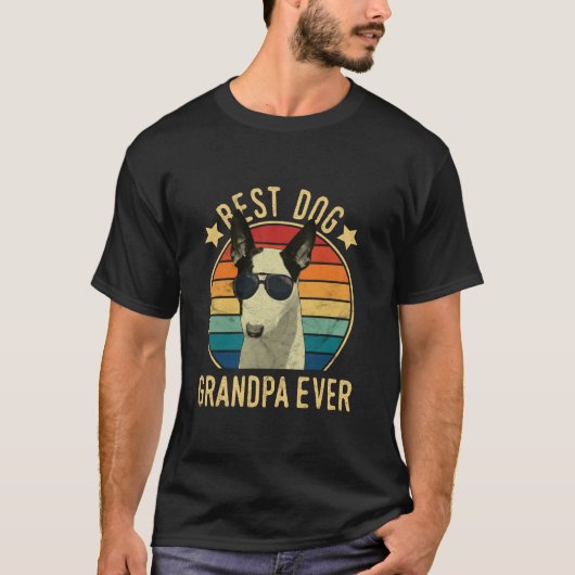 T-shirt Meilleur Chien Grand-Père Jamais Miniature Taureau (Devant)