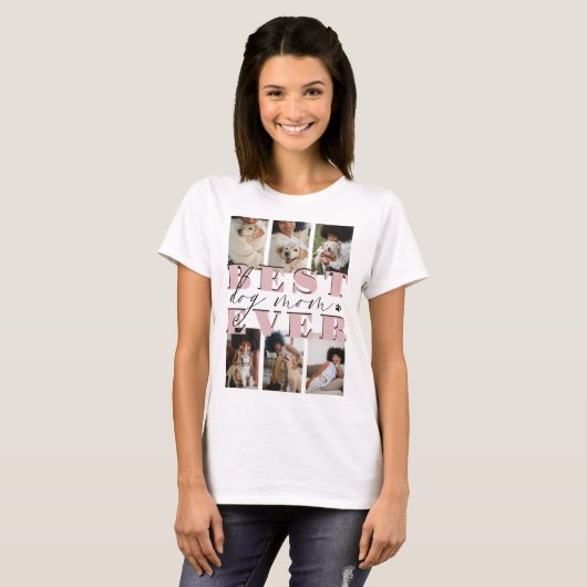 T-shirt Meilleur chien jamais | 6 Collage photo (Devant entier)