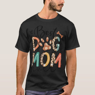 T-shirt Meilleur Chien Maman Jour Main Drag Chien Maman Ma