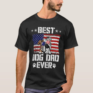 T-shirt Meilleur Chien Papa Jamais Anglais Bulldog America