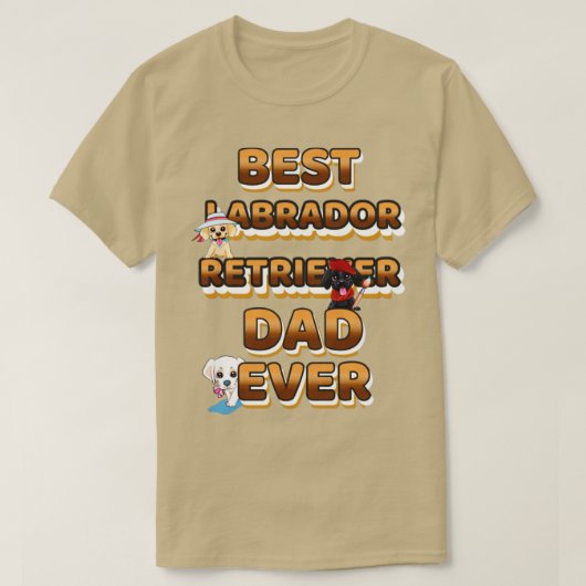 T-shirt Meilleur chien papa jamais Labrador Retriever (Design devant)