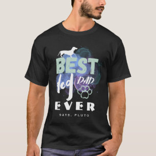 T-shirt Meilleur Chien Papa Jamais Paw Aquarelle
