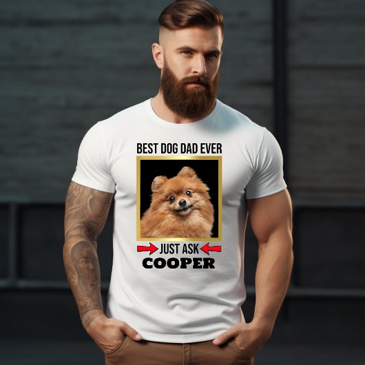 T-shirt Meilleur Chien Papa Jamais Personnalisé Photo Chie