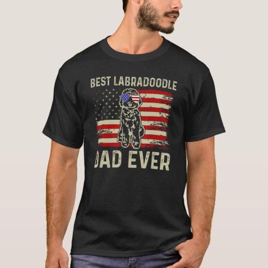 T-shirt Meilleur Chien Papa Jamais Usa Drapeau Papa Joke L (Devant)